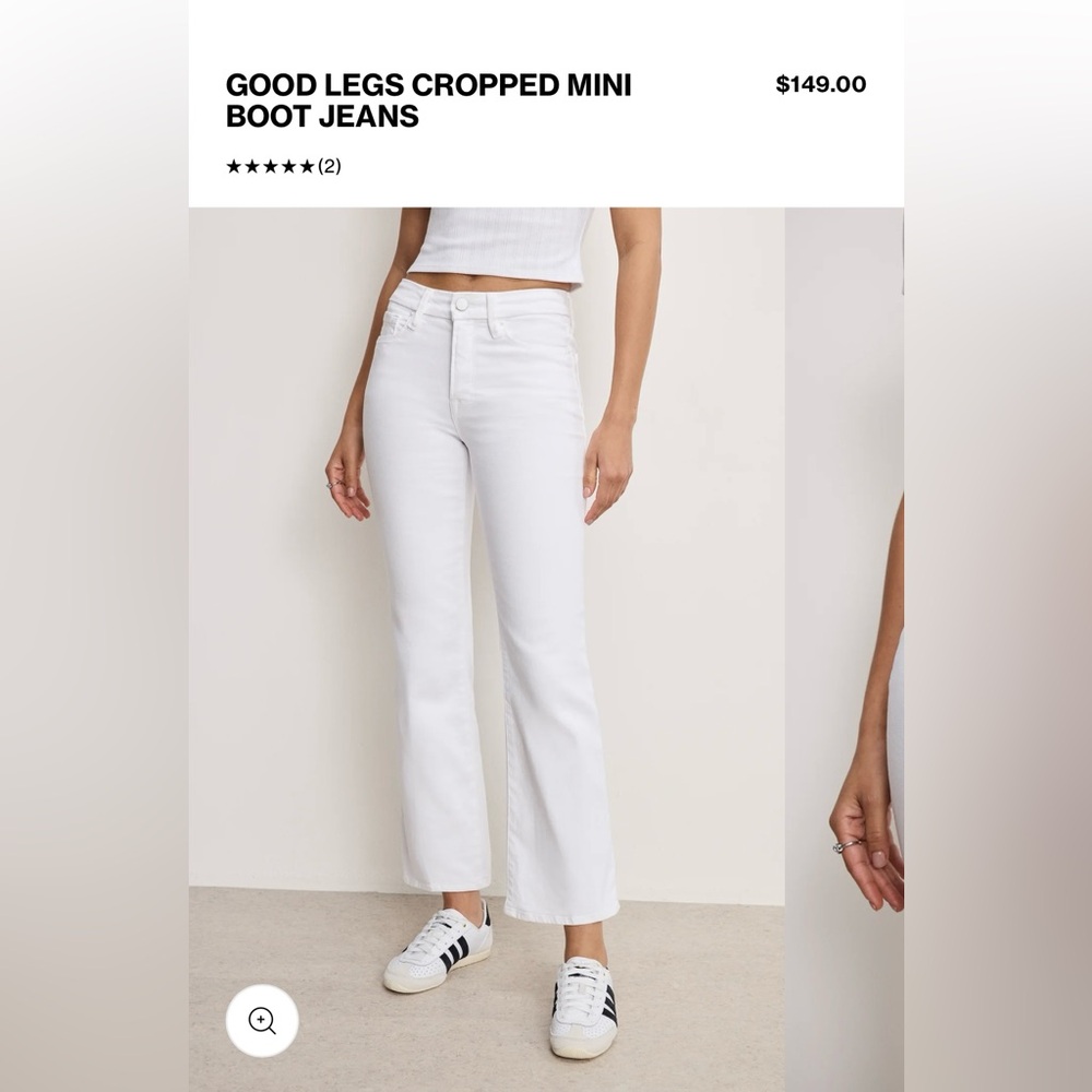 🤍 Good American 
Good legs cropped raw edge 🤍